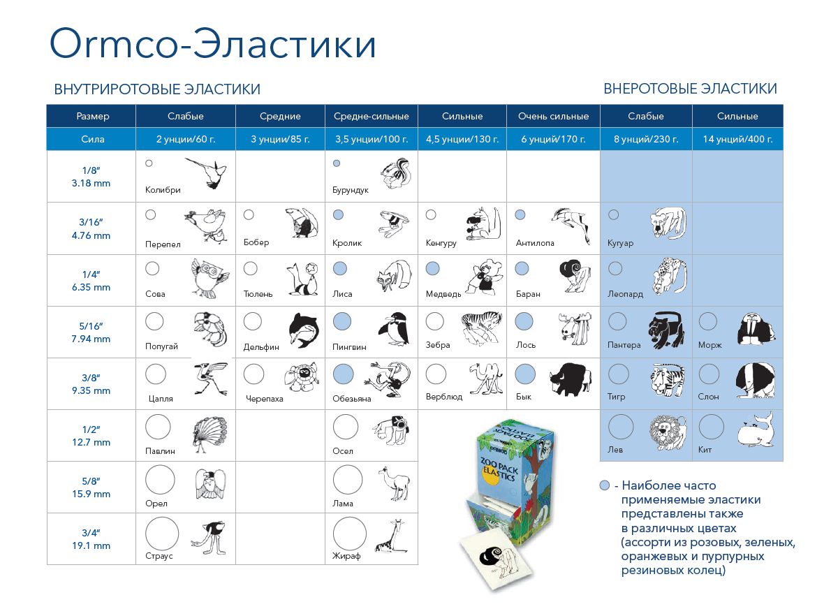 Схема ношения эластиков ортодонтия